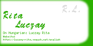 rita luczay business card